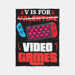Cobertor De Velo V É Para Dia Dos Namorados Coração Gamer De Jogos 