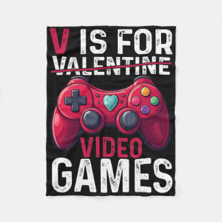 Cobertor De Velo V Is For Video Games Valentine Gamer Valentines Da