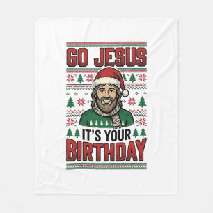 Cobertor De Velo Vá Jesus Camiseta Vintage de Natal de Aniversário