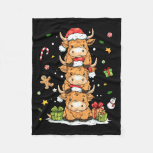 Cobertor De Velo Vaca Alta Escocesa de Natal Bezerra Fofa Chapéu do