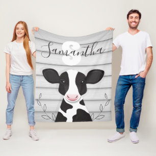 Cobertor De Velo Vaca Monograma Madeira Rústica