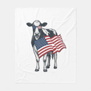 Cobertor De Velo Vaca Patriótica Bandeira Americana Desenho de Grav