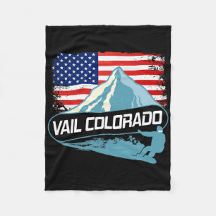 Cobertor De Velo Vail Colorado Snowboard American Flag I Nórdico