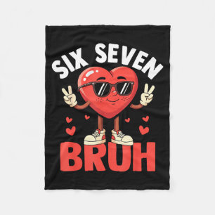 Cobertor De Velo Valentine Engraçado Seis Sete Bruh Meme 67 Coração