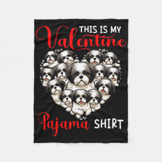 Cobertor De Velo Valentine Pajama Shirt Group Shih Tzus In Heart Sh