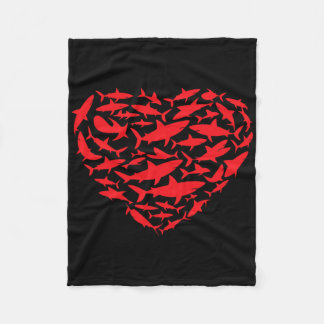 Cobertor De Velo Valentine Sharks Heart Sea Animal Lover Ocean Wild