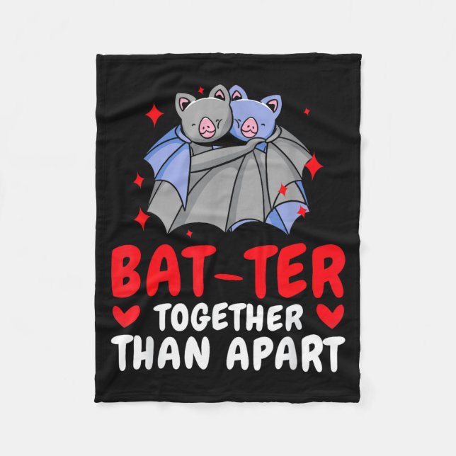 Cobertor De Velo Valentine's Day Cuddling Cute Bats Couple Bat Vale (Frente)