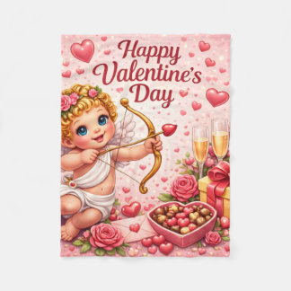 Cobertor De Velo Valentines Day Fleece Blanket