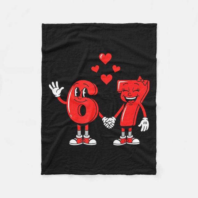 Cobertor De Velo Valentine's Day Six Seven Hearts 6 7 Meme Gen Alph (Frente)