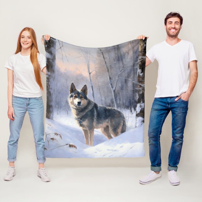 Cobertor De Velo Vallhund Sueco Deixe Nevar Natal (In Situ)