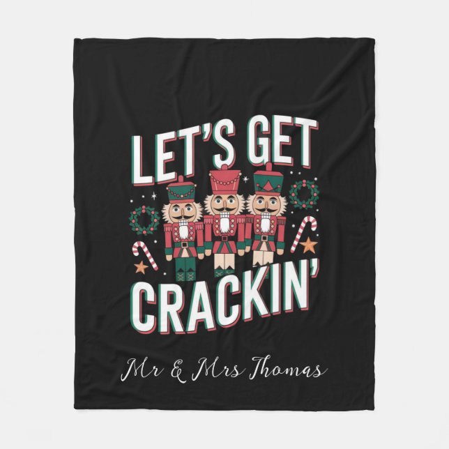 Cobertor De Velo Vamos Crackin Este Natal Engraçado Retro Nut (Frente)