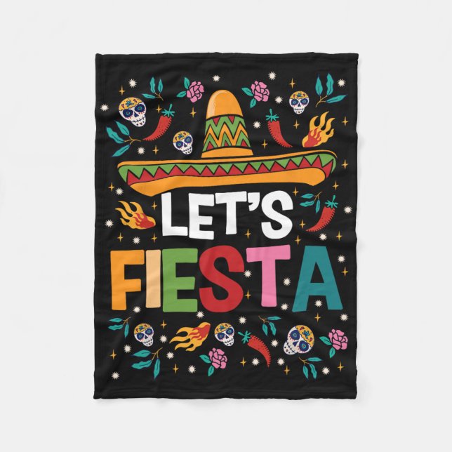 Cobertor De Velo Vamos Festejar Cinco De Mayo Tema Mexicano Festa G (Frente)