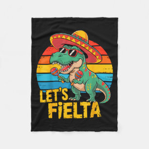 Cobertor De Velo Vamos festejar dinossauro dino retrô cinco de maio