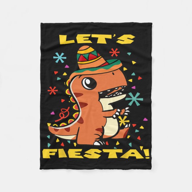 Cobertor De Velo Vamos Fiesta Mexicano Dinossaur Cinco De Mayo Todd (Frente)