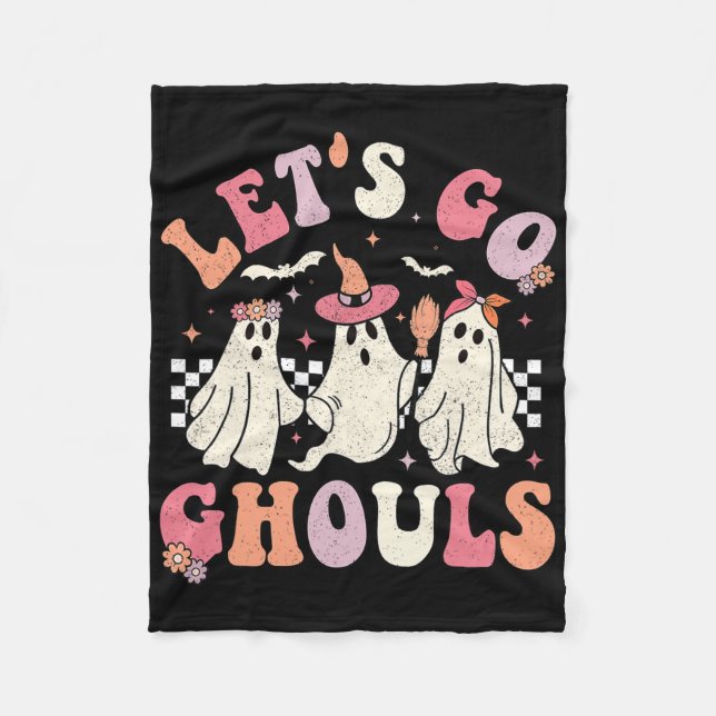 Cobertor De Velo Vamos Ir Ghouls Halloween Ghost Outfit Ret (Frente)