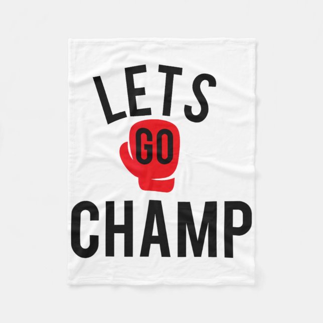 Cobertor De Velo Vamos Lá Campeão Gráfico Boxe  (Frente)