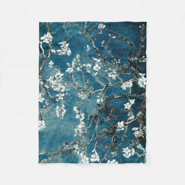 Cobertor De Velo Van Gogh Almond Blossoms : Teal Escuro (Frente)