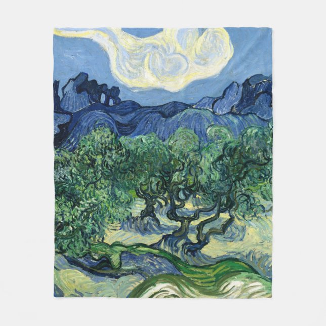Cobertor De Velo Van Gogh As Oliveiras Pintura Paisagem (Frente)