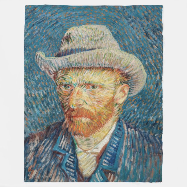 Cobertor De Velo Van Gogh - Autorretrato com um chapéu de feltro de (Frente)