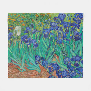 Cobertor De Velo Van Gogh Irises. impressionismo floral azul