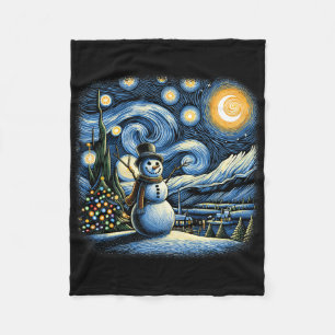Cobertor De Velo Van Gogh Noite Estrelada Natal Boneco de Neve Inve