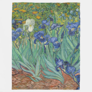 Cobertor De Velo Van Gogh Vintage Irises Fleece