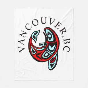 Cobertor De Velo Vancouver BC Haida Orca Tatuagem Baleia Assassina