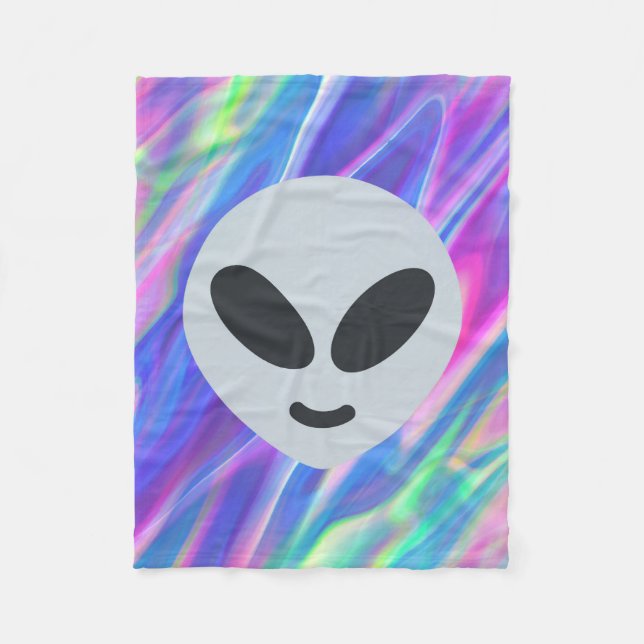 Cobertor De Velo vaporwave alienígena emoji (Frente)
