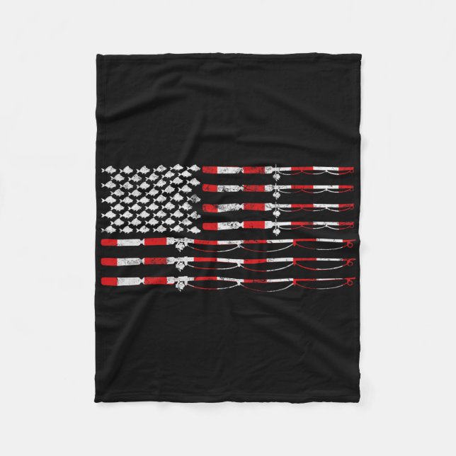 Cobertor De Velo Vara de Pesca Americana Presente da Bandeira Ameri (Frente)