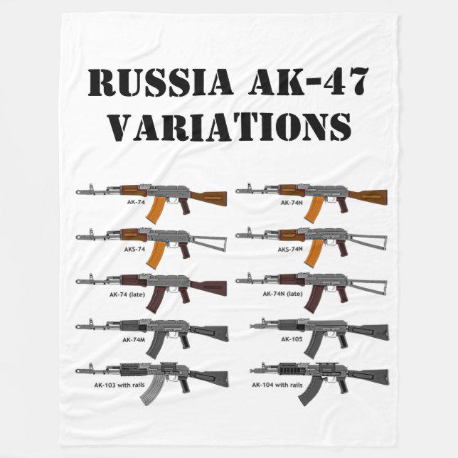 COBERTOR DE VELO VARIAÇÕES RUSSAS AK-47 (Frente)