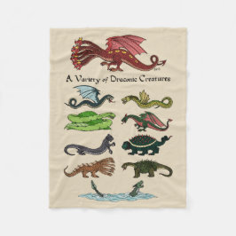 Cobertor De Velo Variedade de criaturas draconianas