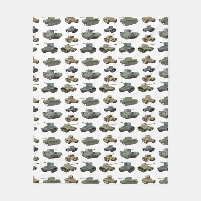 Cobertor De Velo Vários Tanques britânicos WW2 (Frente)