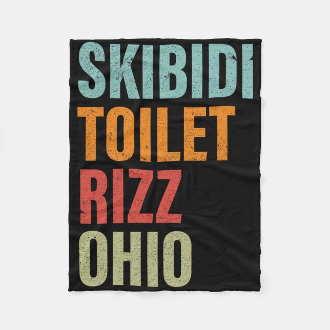 Cobertor De Velo Vaso Sanitário Skibidi Rizz Ohio  (Frente)