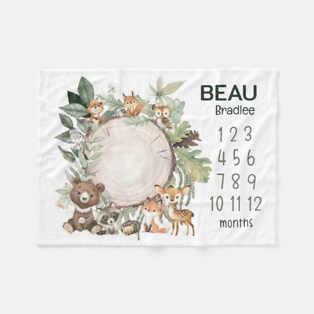 Cobertor De Velo Vazio de Etapas Personalizadas de Animais da Flore (Frente (Horizontal))