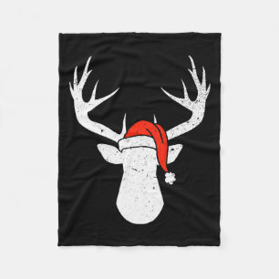 Cobertor De Velo Veado Com Chapéu de Papai Noel Presente de Caça de