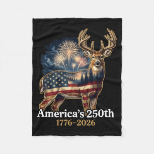 Cobertor De Velo Veado da Bandeira 250 Anos 1776-2026 Patriótico EU