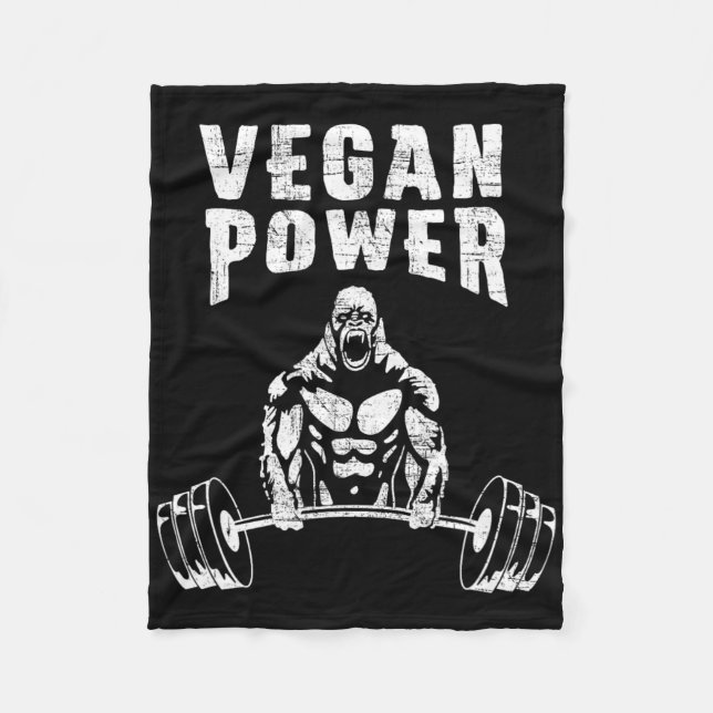 Cobertor De Velo Vegan Power Gorilla Bodybuilding Gym Workout (Frente)