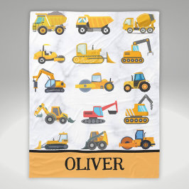 Cobertor De Velo Veículos de Construção Amarelos-Cachos