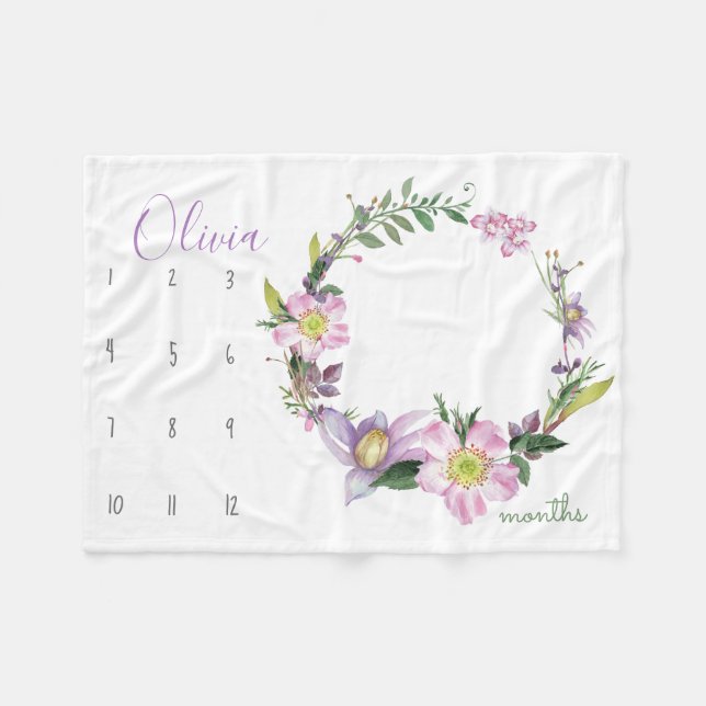 Cobertor De Velo Veja-me crescer - Flor Fotografia prop aquarela (Frente (Horizontal))