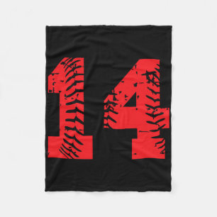 Cobertor De Velo Venda Softll Jogador Número #14 Vermelho Grunge Nú