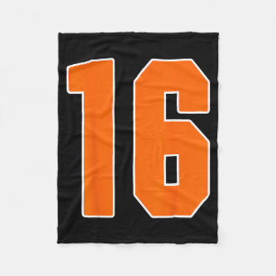 Cobertor De Velo Ventoinha de jogador de uniforme laranja número 16