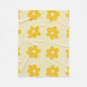 Cobertor De Velo Verão de Botânica Tropical de Creme Amarelo