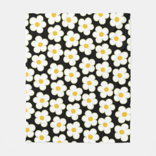 Cobertor De Velo Verão de Botânica Tropical Floral Branca Negra
