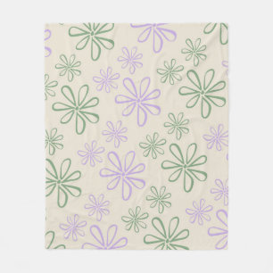 Cobertor De Velo Verão de Botânica Tropical Verde Roxo