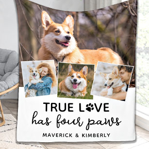 Cobertor De Velo Verdadeiro Cachorro de Amor Personalizado 4 Colage