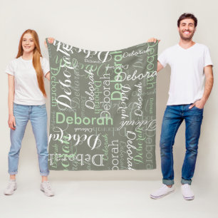 Cobertor De Velo Verde Calmante com subtone cinza personalizado
