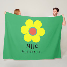 Cobertor De Velo verde e amarelo simples moderno