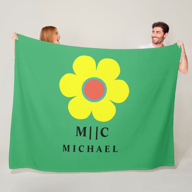 Cobertor De Velo verde e amarelo simples moderno (In Situ)