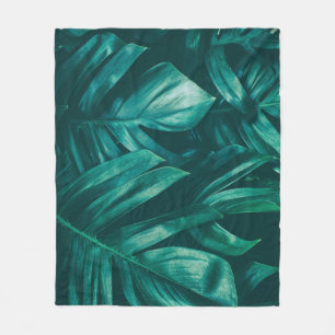Cobertor De Velo Verde escuro, folhagem tropical da selva.