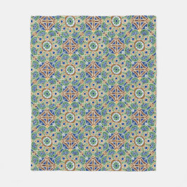 Cobertor De Velo verde-geométrico e borrão-bronzeado